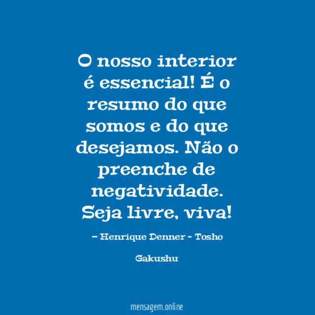 O nosso interior é essencial