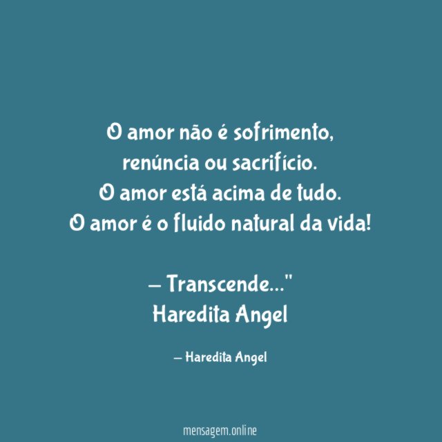 O amor não é sofrimento
