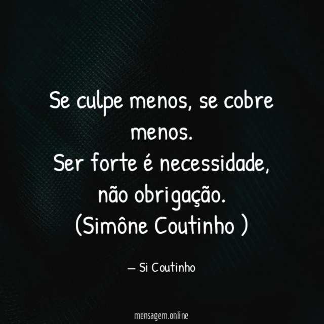 Se culpe menos