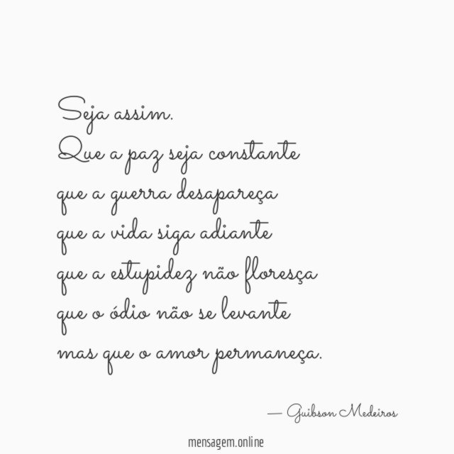 Seja assim.