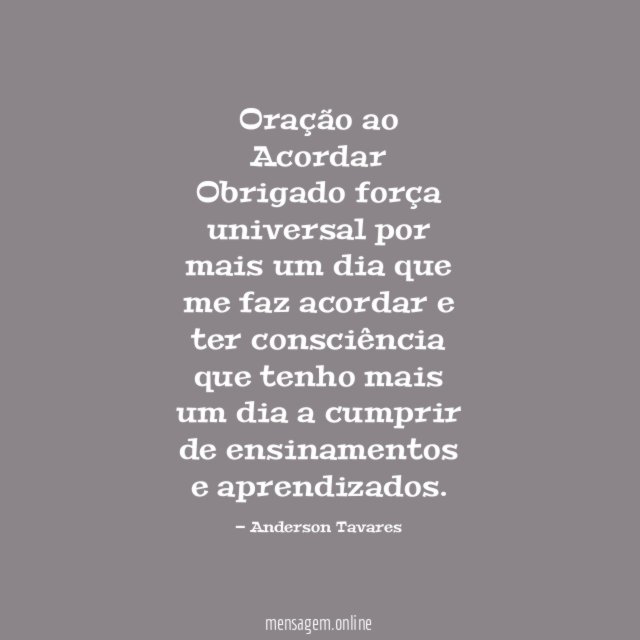 Oração ao Acordar