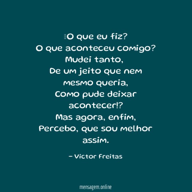 O que eu fiz
