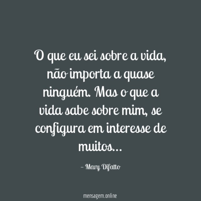 O que eu sei sobre a vida
