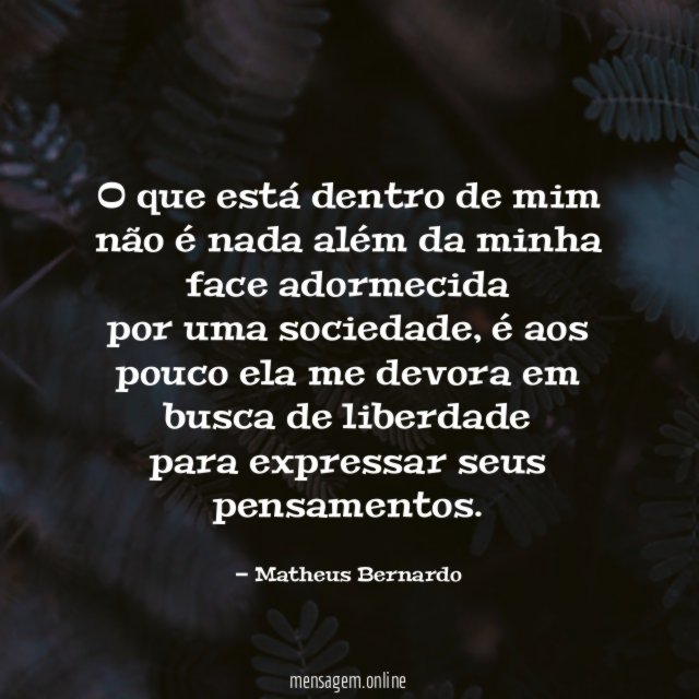 O que está dentro de mim não é nada