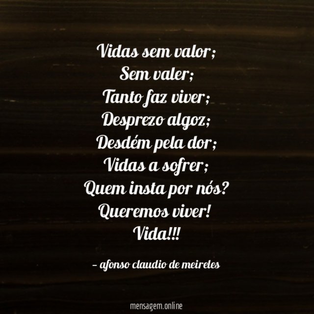 Vidas sem valor