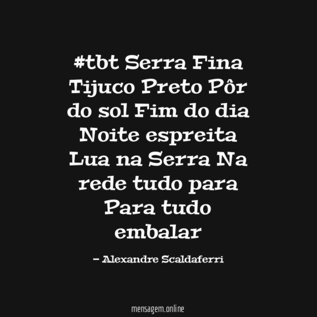 #tbt Serra Fina Tijuco Preto