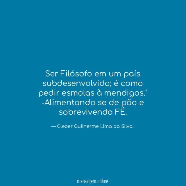 Ser Filósofo em um país subdesenvolvido