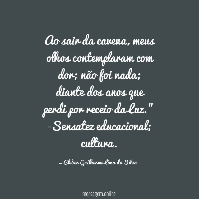 Ao sair da cavena