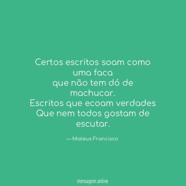 Certos escritos soam como uma faca que não tem