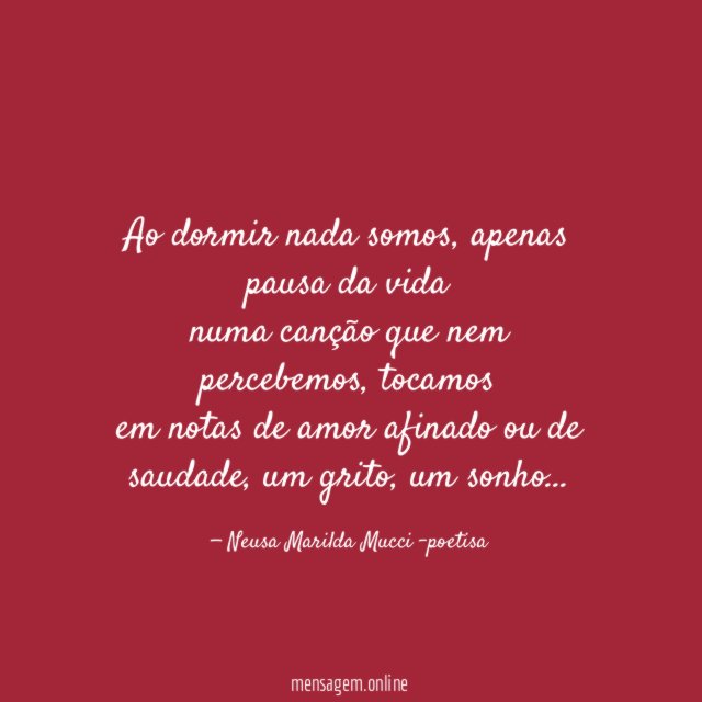 Ao dormir nada somos