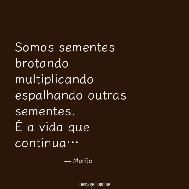 Somos sementes brotando multiplicando espalhando outras sementes