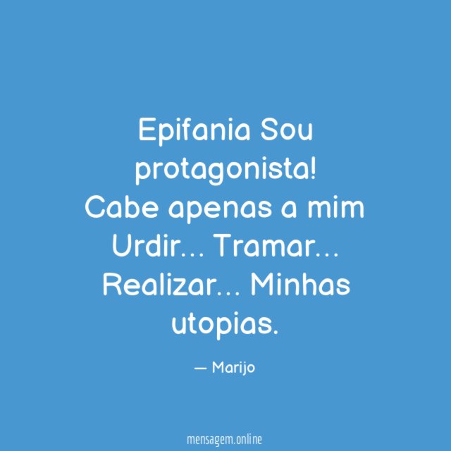 Epifania Sou protagonista