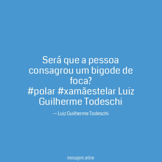 Será que a pessoa consagrou um bigode de foca? #polar #xamãestelar