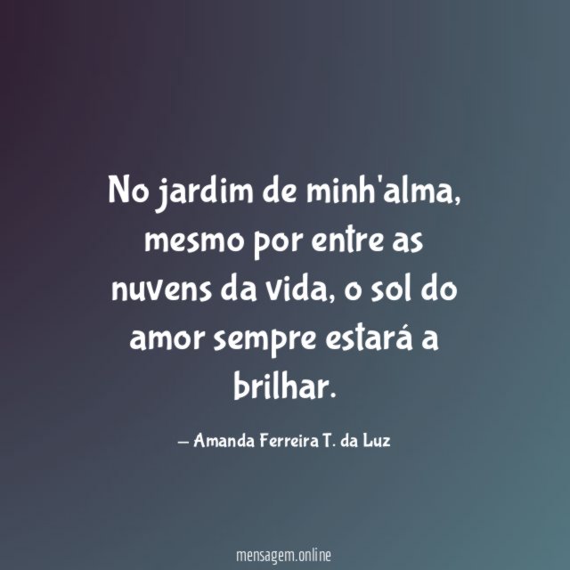 No jardim de minh'alma