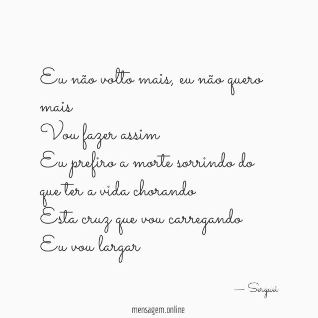 Eu não volto mais