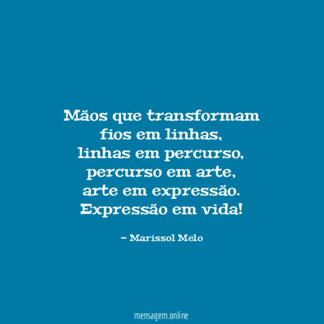 Mãos que transformam fios em linhas