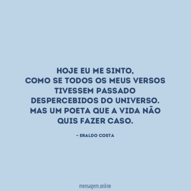 Hoje eu me sinto