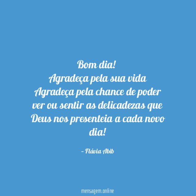 Bom dia!