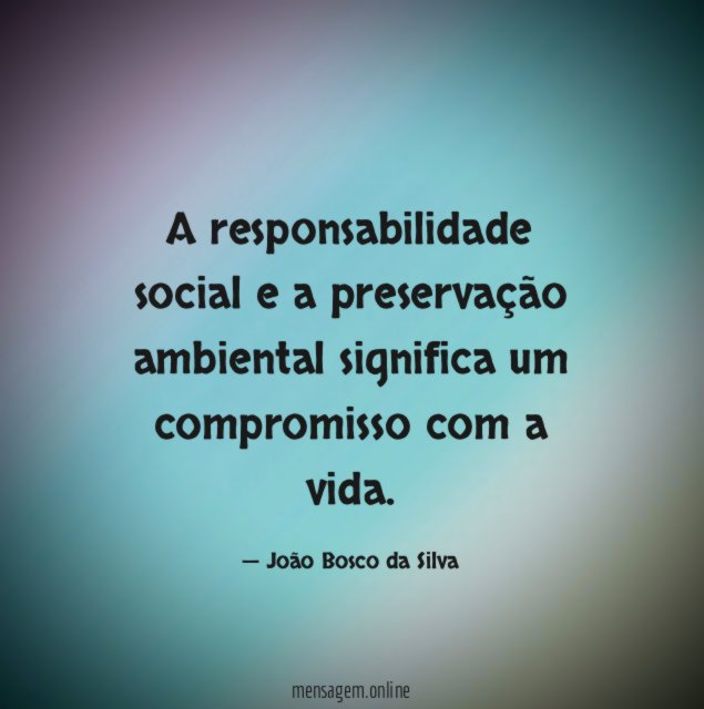 A responsabilidade social e a preservação ambiental significa