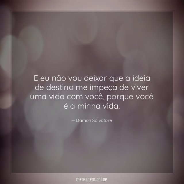 E eu não vou deixar que a ideia