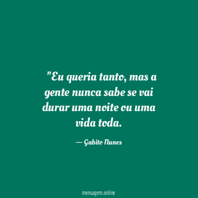 "Eu queria tanto