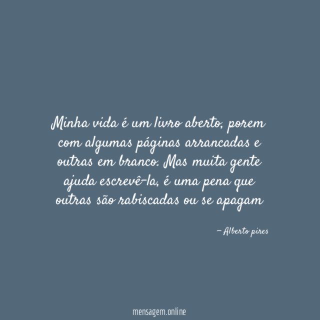 Minha vida é um livro aberto