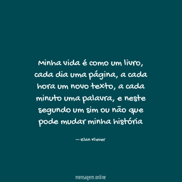 Minha vida é como um livro