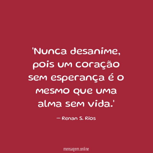 Nunca desanime