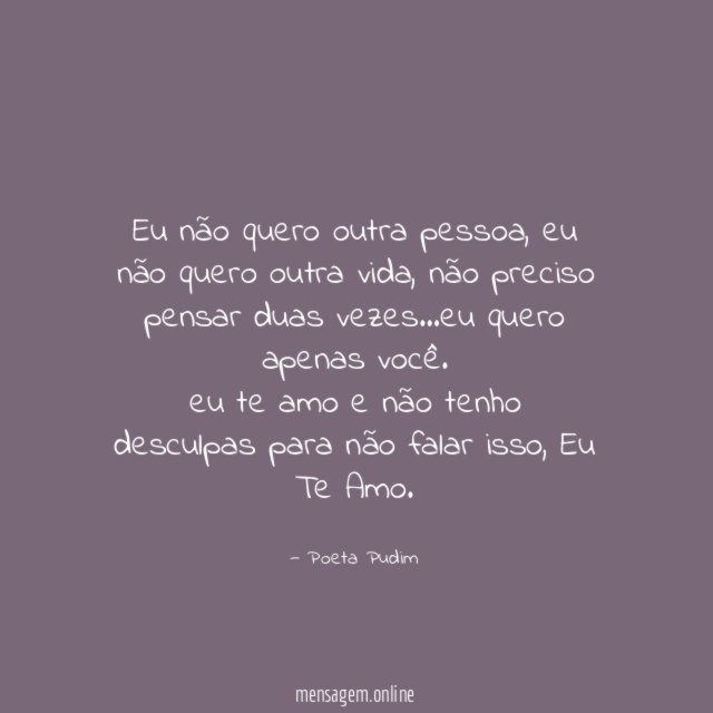 eu não quero outra pessoa