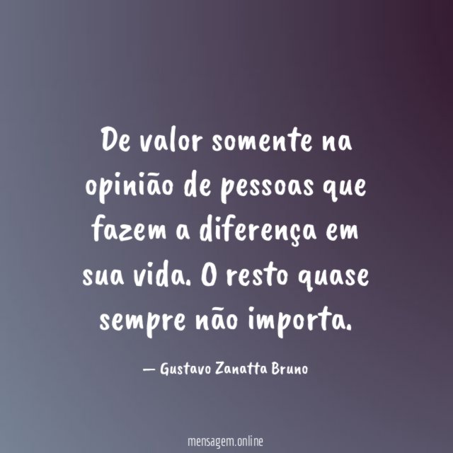 De valor somente na opinião de pessoas que
