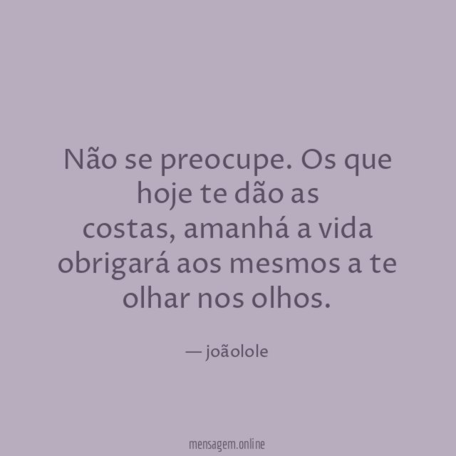 Não se preocupe