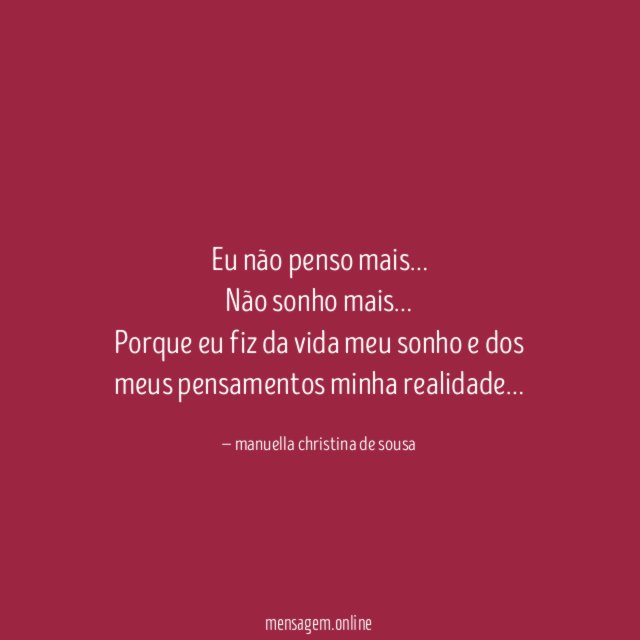 Eu não penso mais
