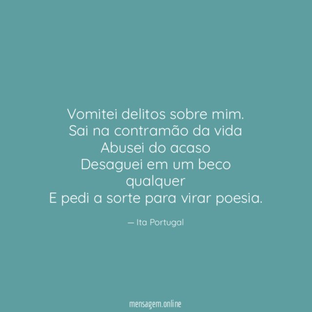 Vomitei delitos sobre mim