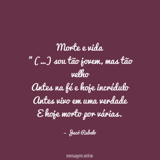Morte e vida