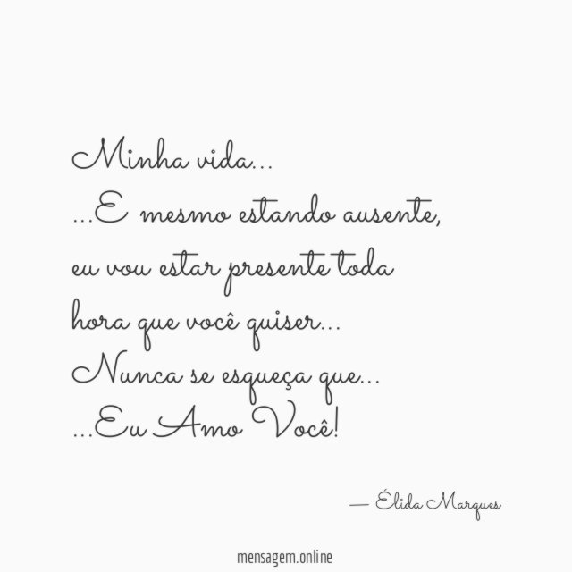Minha vida…