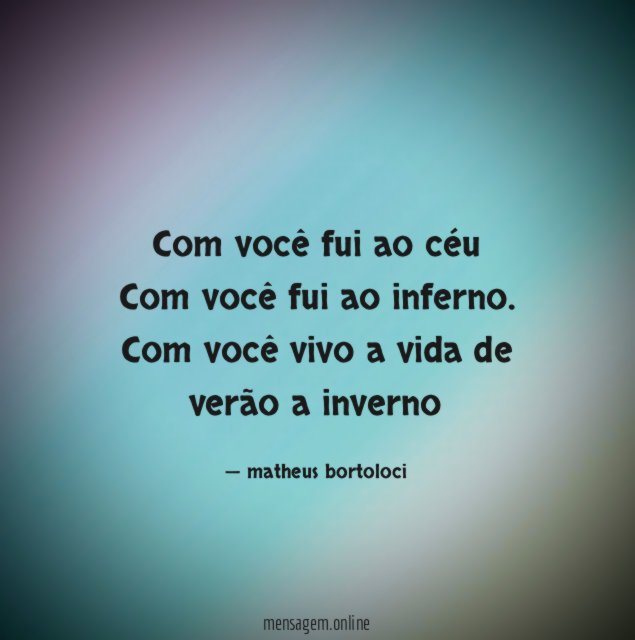 Com você fui ao céu Com você fui ao inferno