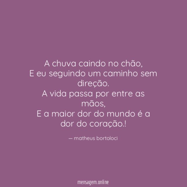 A chuva caindo no chão