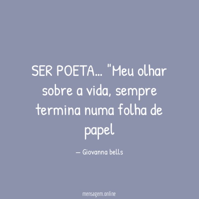 SER POETA…