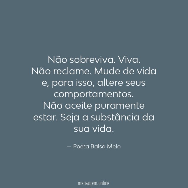 Não sobreviva