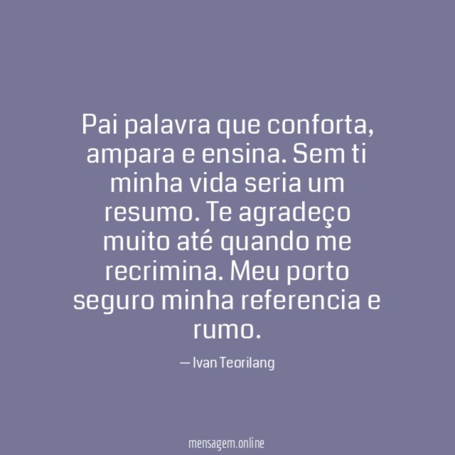 Pai palavra que conforta
