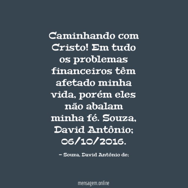 Caminhando com Cristo!