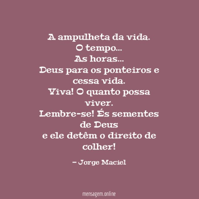 A ampulheta da vida