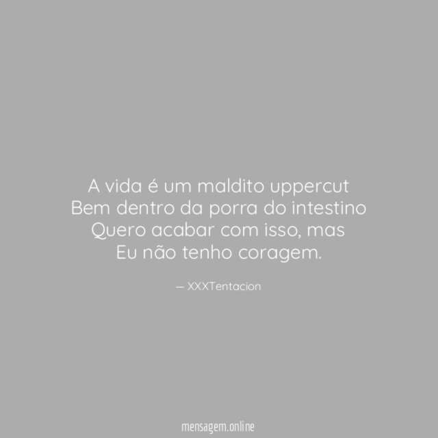A vida é um maldito uppercut Bem dentro da