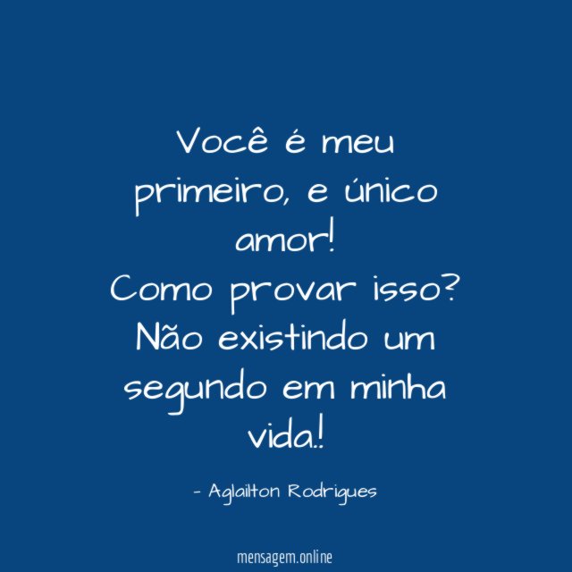 Você é meu primeiro