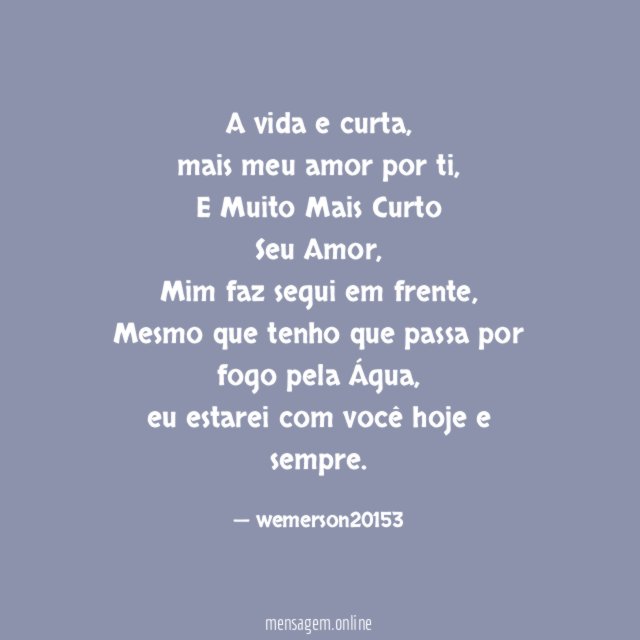 a vida e curta
