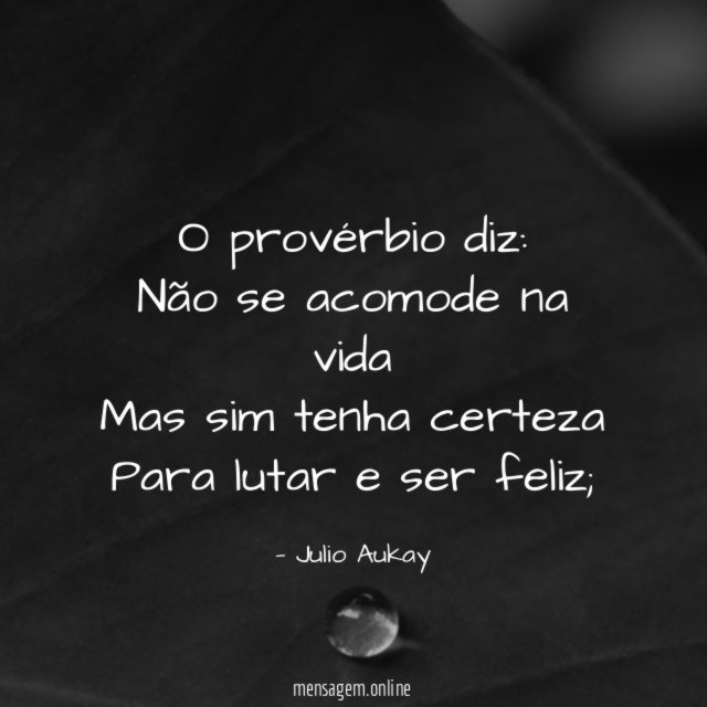 O provérbio diz
