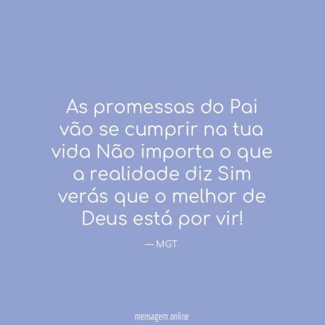 As promessas do Pai vão se cumprir na