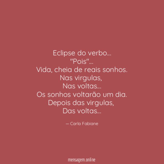 Eclipse do verbo…