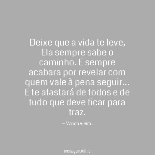 Deixe que a vida te leve