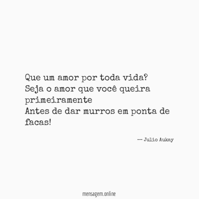 Que um amor por toda vida
